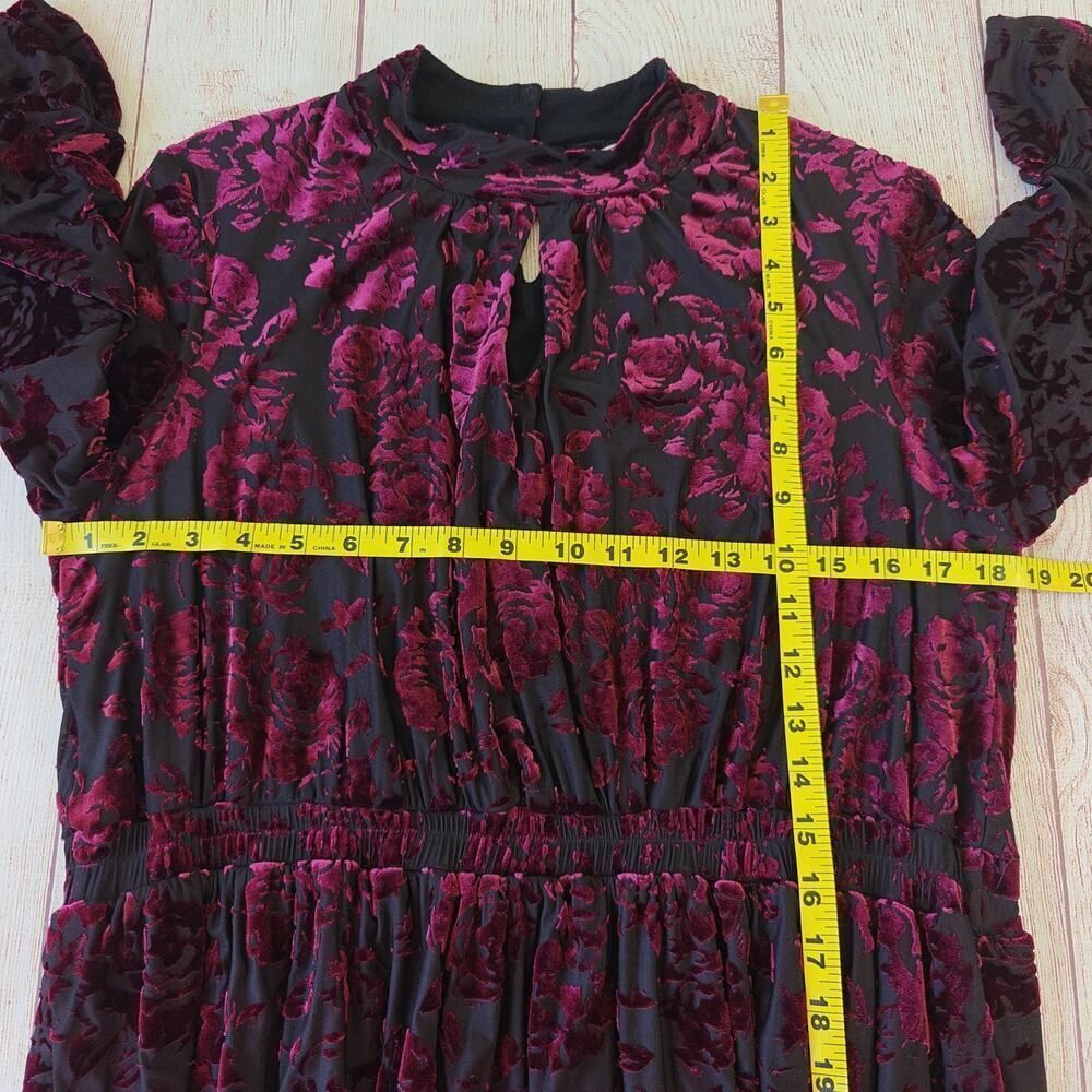 ModCloth mock neck velvet floral mini dress sz XL - Picture 10 of 13